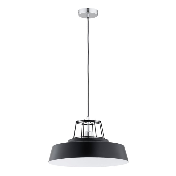 IZOLA CZARNA & CHROM 1xE27 Alfa Lampa Wisząca
