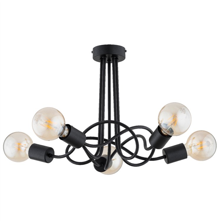 WINGO CZARNA 5xE27 Alfa Lampa Sufitowa
