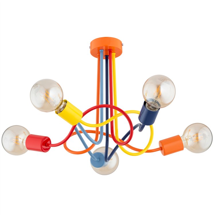 WINGO WIELOKOLOROWA 5xE27 Alfa Lampa Sufitowa