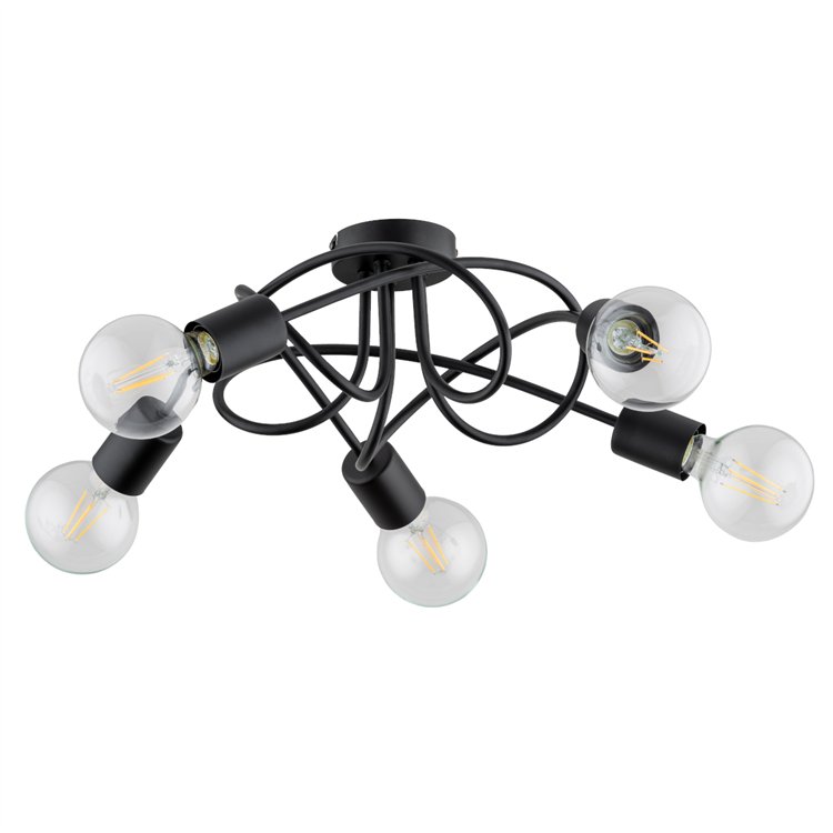 BOSTON CZARNA 5xE27 Alfa Lampa Sufitowa