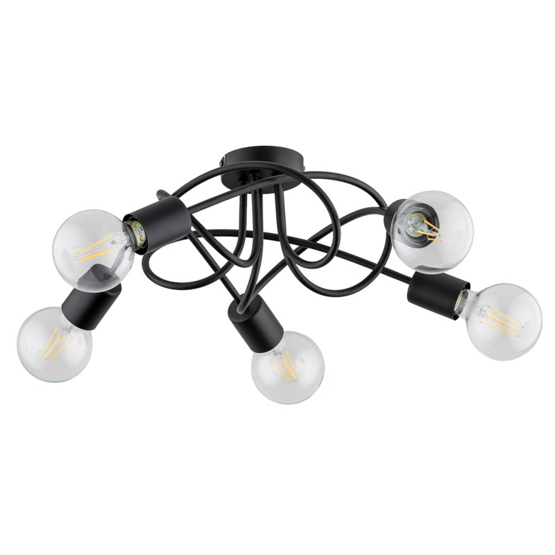 BOSTON CZARNA 5xE27 Alfa Lampa Sufitowa BOSTON CZARNA 5xE27 Alfa Lampa Sufitowa