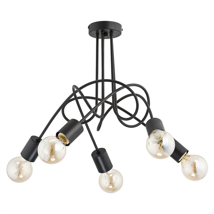 TANGO CZARNA 5xE27 Alfa Lampa Sufitowa