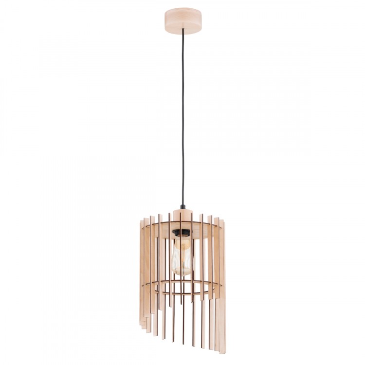 SOLANA DREWNIANA 1xE27 Alfa Lampa Wisząca 61367