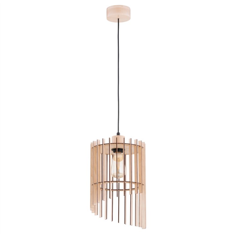 SOLANA DREWNIANA 1xE27 Alfa Lampa Wisząca