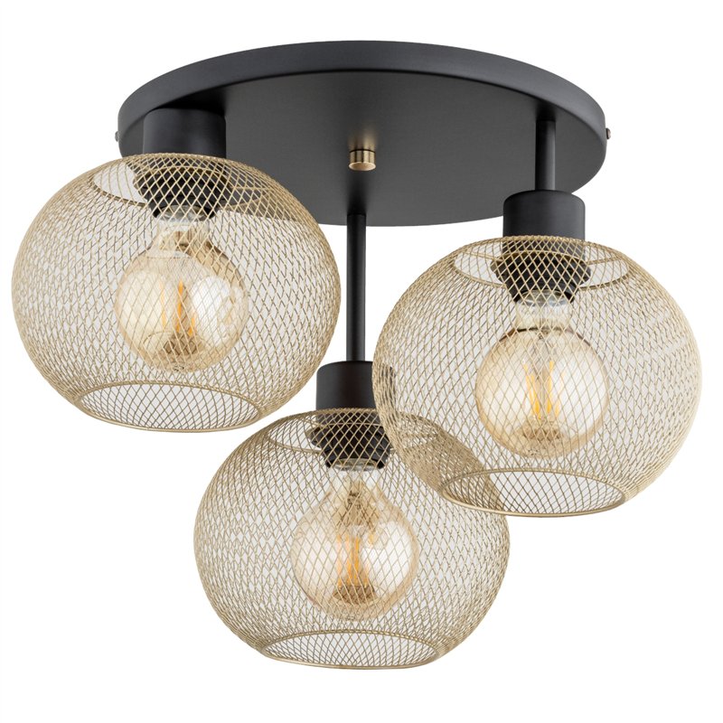 KERSO MIX CZARNO-ZŁOTA 3xE27 Alfa Lampa Sufitowa KERSO MIX CZARNO-ZŁOTA 3xE27 Alfa Lampa Sufitowa