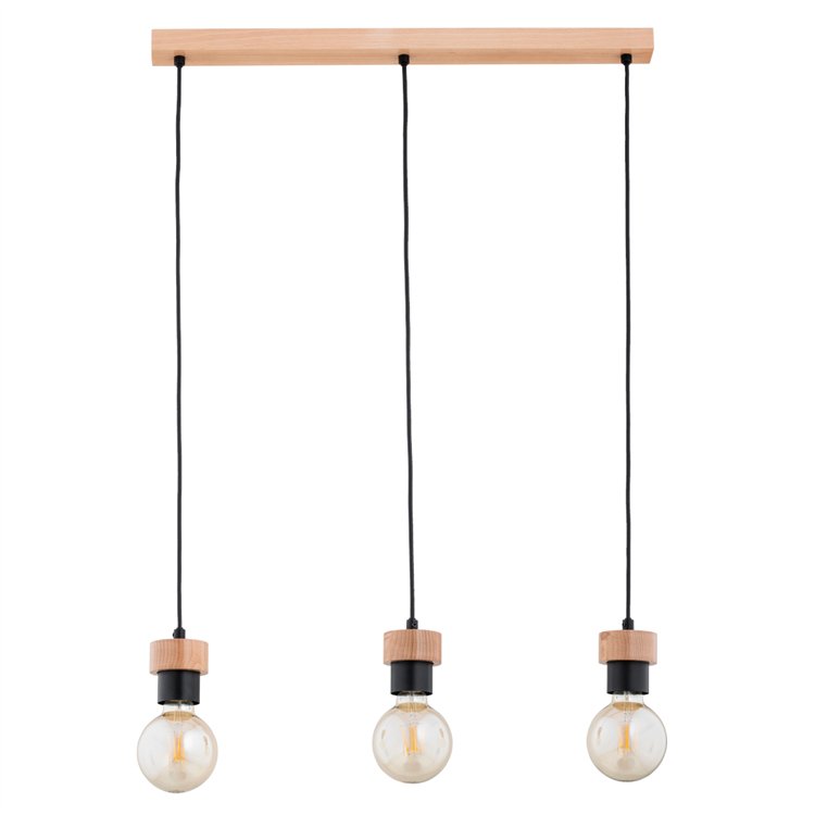 ZELIA DREWNIANA 3xE27 Alfa Lampa Wisząca