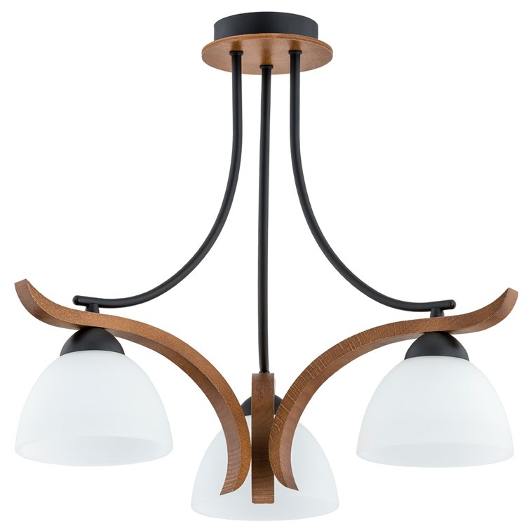 BAFIA DREWNIANA 3xE27 Alfa Lampa Sufitowa