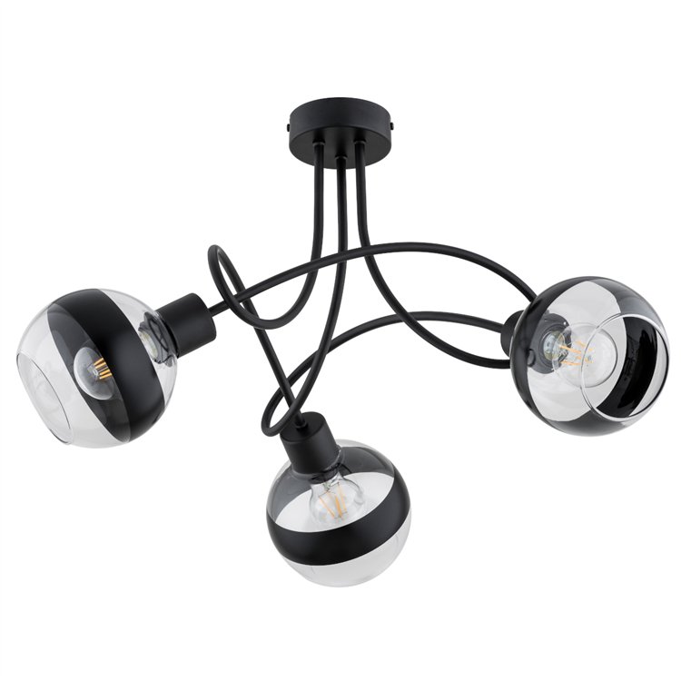 KARO 1 CZARNA 3xE27 Alfa Lampa Sufitowa