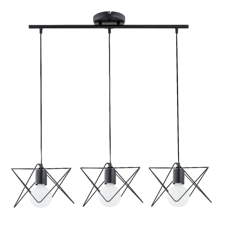 TIMLA CZARNA 3xE27 Alfa Lampa Wisząca
