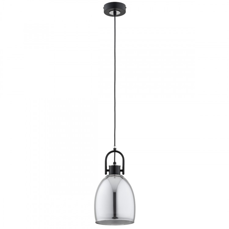 SODA CZARNA & CHROM 1xE27 Alfa Lampa Wisząca 61336