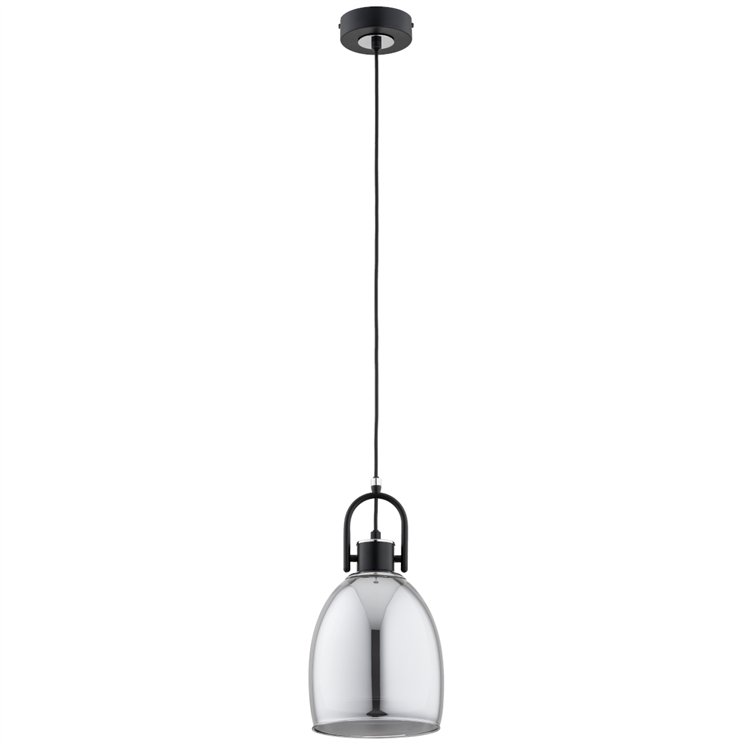 SODA CZARNA & CHROM 1xE27 Alfa Lampa Wisząca