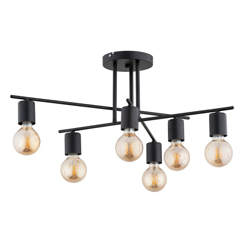 PANAMA CZARNA 6xE27 Alfa Lampa Sufitowa PANAMA CZARNA 6xE27 Alfa Lampa Sufitowa