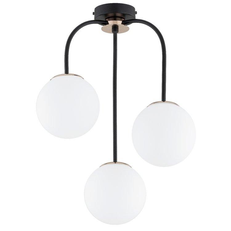 GAMMA CZARNA & ZŁOTA 3xE27 Alfa Lampa Sufitowa