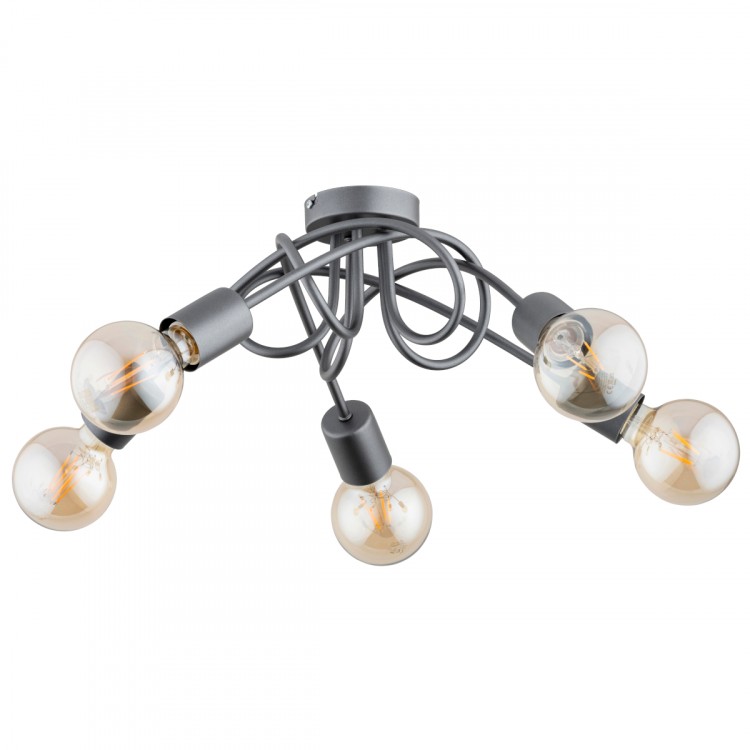 INTER SREBRNA 5xE27 Alfa Lampa Sufitowa 63196
