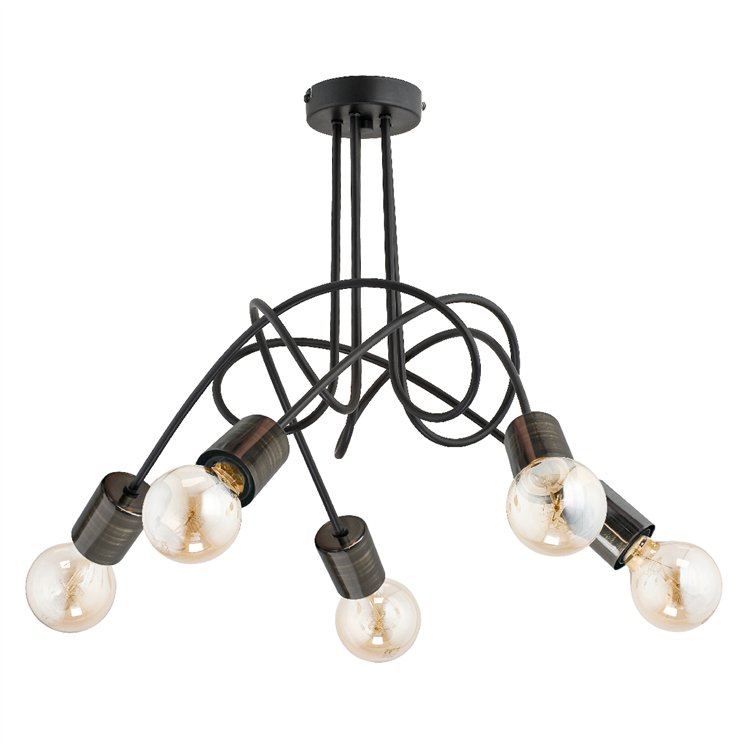 TANGO 58 NEW CZARNA 5xE27 Alfa Lampa Sufitowa