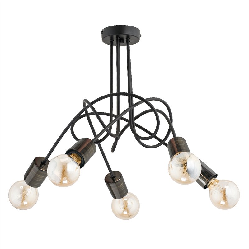 TANGO 58 NEW CZARNA 5xE27 Alfa Lampa Sufitowa TANGO 58 NEW CZARNA 5xE27 Alfa Lampa Sufitowa