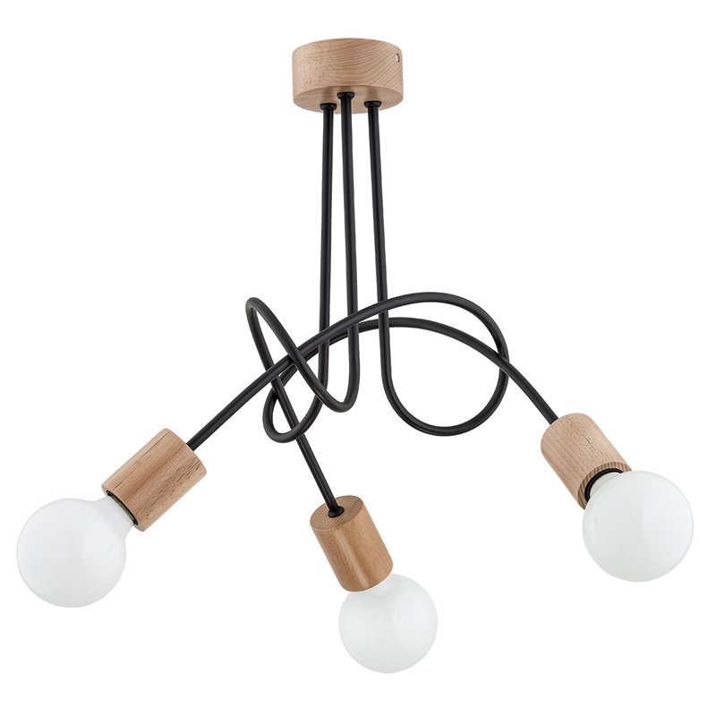 TANGO DREWNIANA 3xE27 Alfa Lampa Sufitowa TANGO DREWNIANA 3xE27 Alfa Lampa Sufitowa