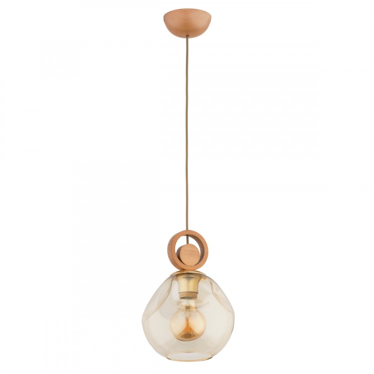 SARA DREWNIANA 1xE27 Alfa Lampa Wisząca 61186