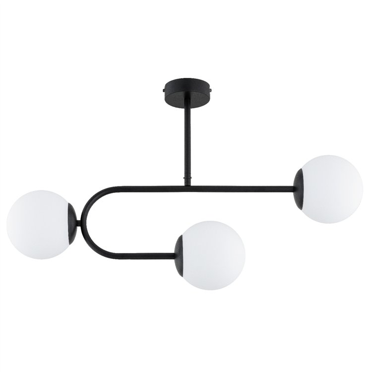 STELLAR CZARNA & BIAŁA 3xE14 Alfa Lampa Sufitowa