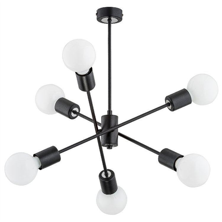 MADI CZARNA 6xE27 Alfa Lampa Sufitowa