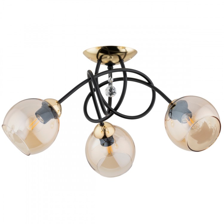 MODENA CZARNO-ZŁOTA 3xE27 Alfa Lampa Sufitowa 62296