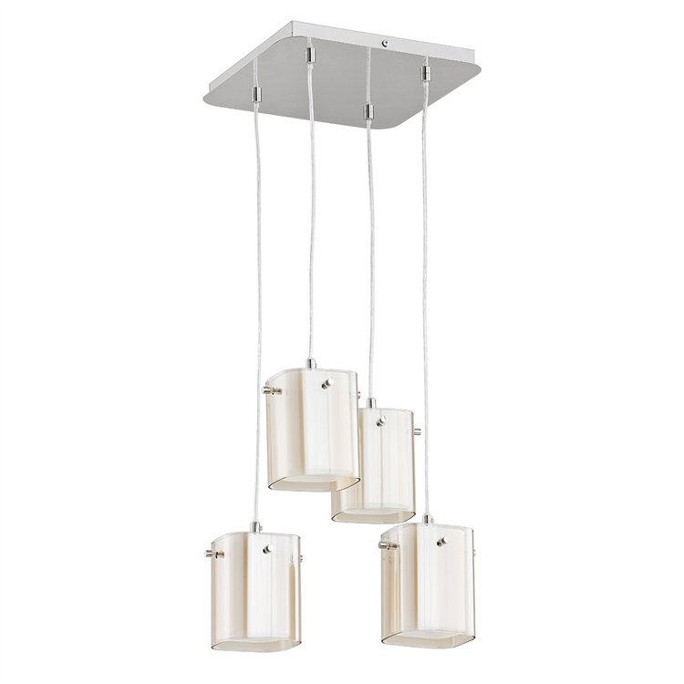 ASHLEY CHROM 4xE27 Alfa Lampa Wisząca