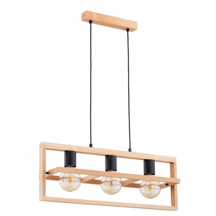 REZON DREWNIANA 3xE27 Alfa Lampa Wisząca 62464