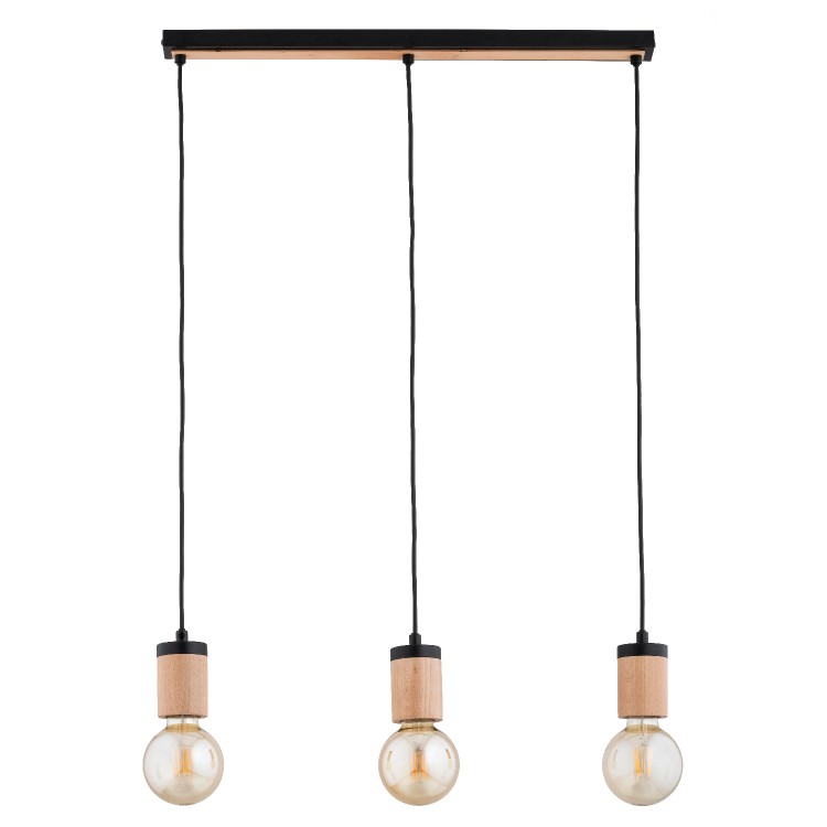 SAFARI DREWNIANA 3xE27 Alfa Lampa Wisząca 62513