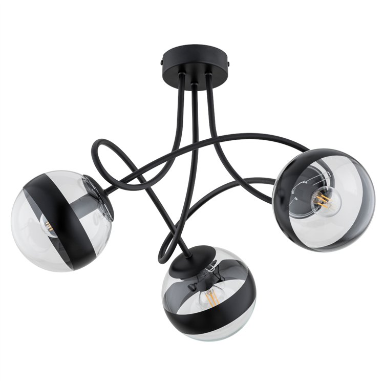 KARO CZARNA 3xE14 Alfa Lampa Sufitowa