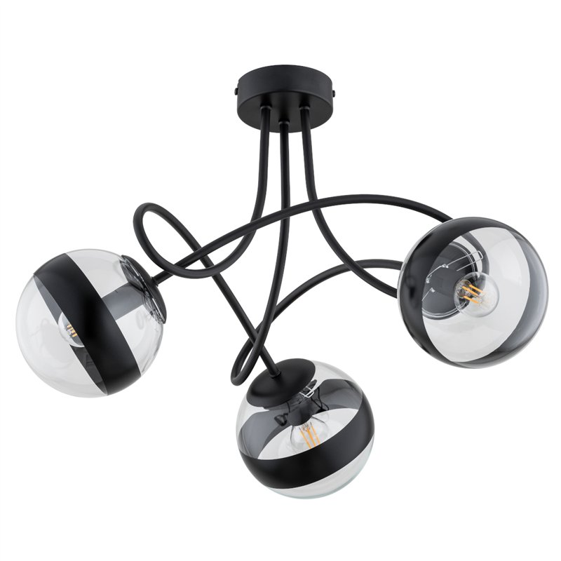 KARO CZARNA 3xE14 Alfa Lampa Sufitowa KARO CZARNA 3xE14 Alfa Lampa Sufitowa