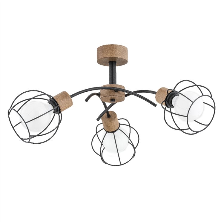 PALOMA DREWNIANA 3xE27 Alfa Lampa Sufitowa