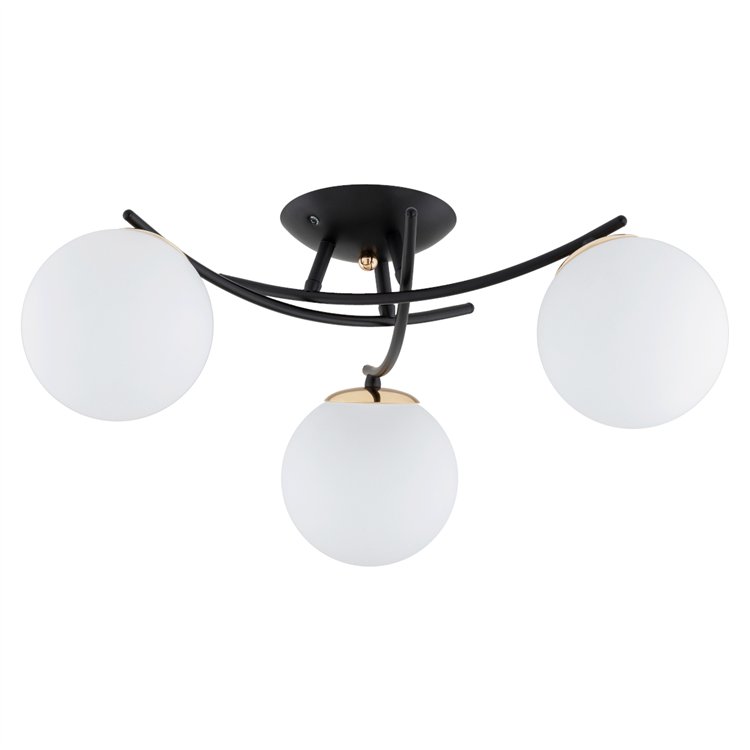 SAVI CZARNA & ZŁOTA 3xE14 Alfa Lampa Sufitowa