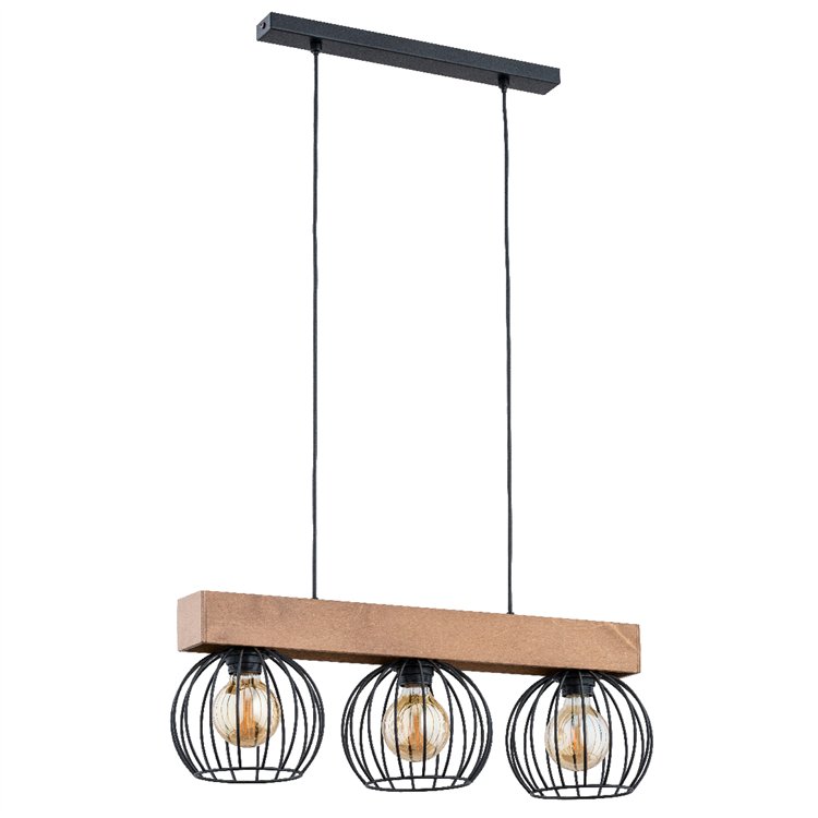 ARIZAN SLIM DREWNIANA 3xE27 Alfa Lampa Wisząca