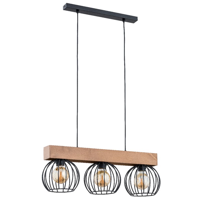 ARIZAN SLIM DREWNIANA 3xE27 Alfa Lampa Wisząca ARIZAN SLIM DREWNIANA 3xE27 Alfa Lampa Wisząca