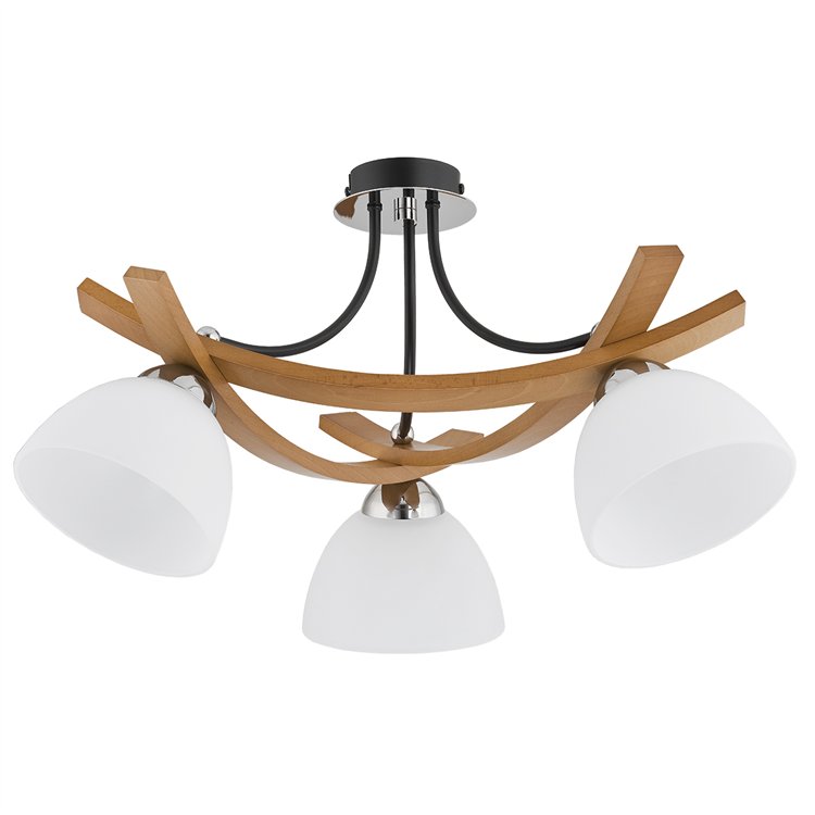 JONA DREWNIANA 3xE27 Alfa Lampa Sufitowa