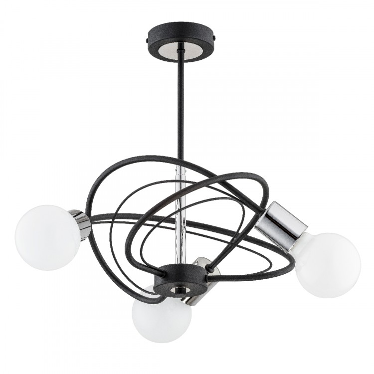 LUER CZARNA 3xE27 Alfa Lampa Sufitowa 25883