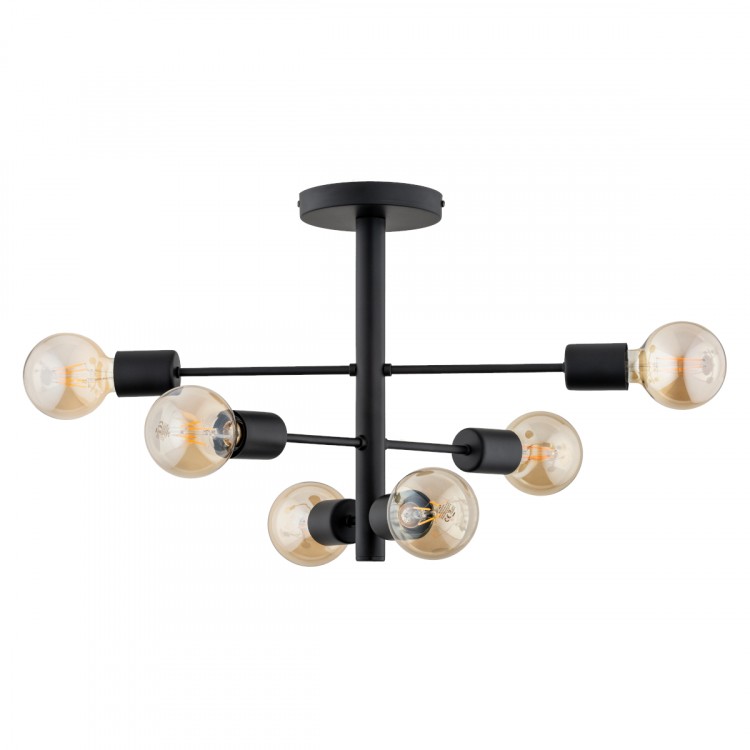 BRISK CZARNA 6xE27 Alfa Lampa Sufitowa 63183