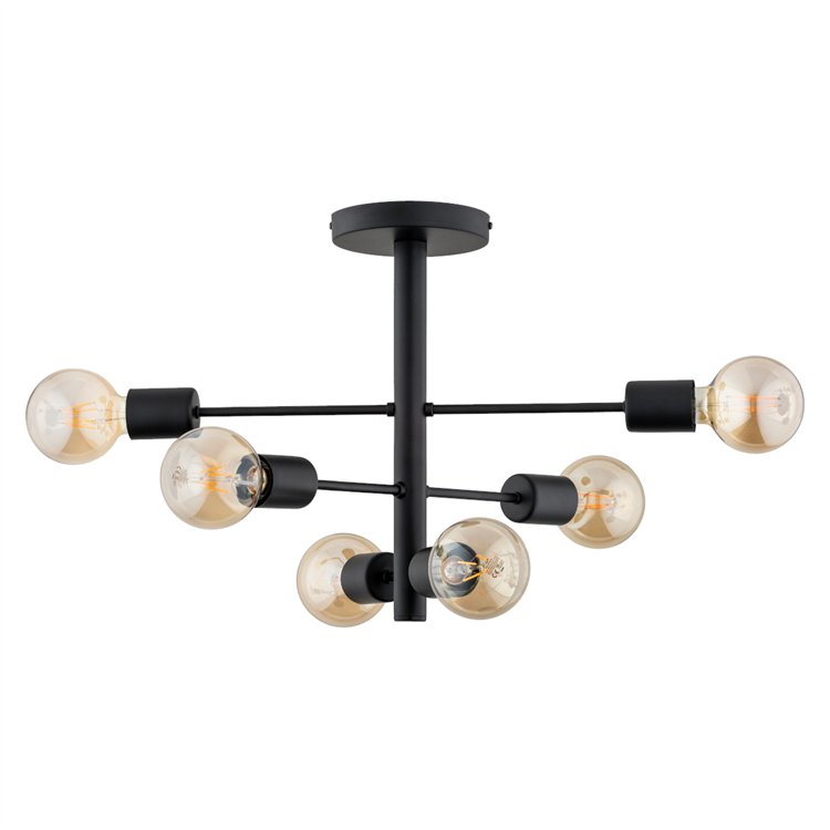 BRISK CZARNA 6xE27 Alfa Lampa Sufitowa
