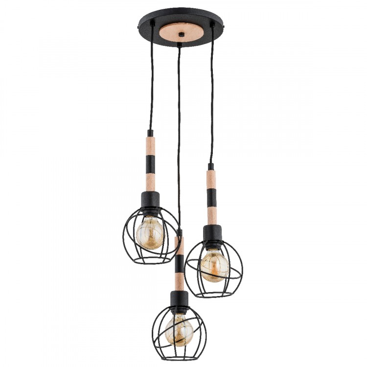 BILBAO DREWNIANA 3xE27 Alfa Lampa Wisząca 61029