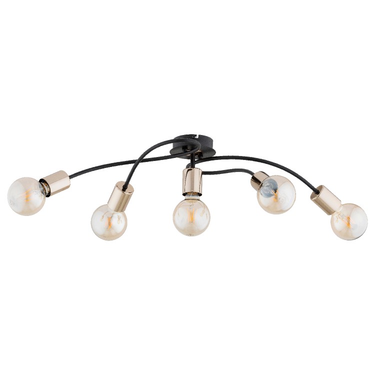 GERSO CZARNA & ZŁOTA 5xE27 Alfa Lampa Sufitowa 63287