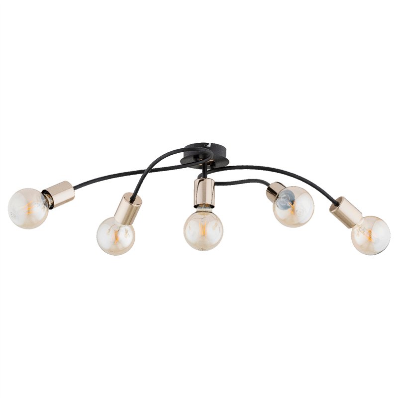GERSO CZARNA & ZŁOTA 5xE27 Alfa Lampa Sufitowa GERSO CZARNA & ZŁOTA 5xE27 Alfa Lampa Sufitowa