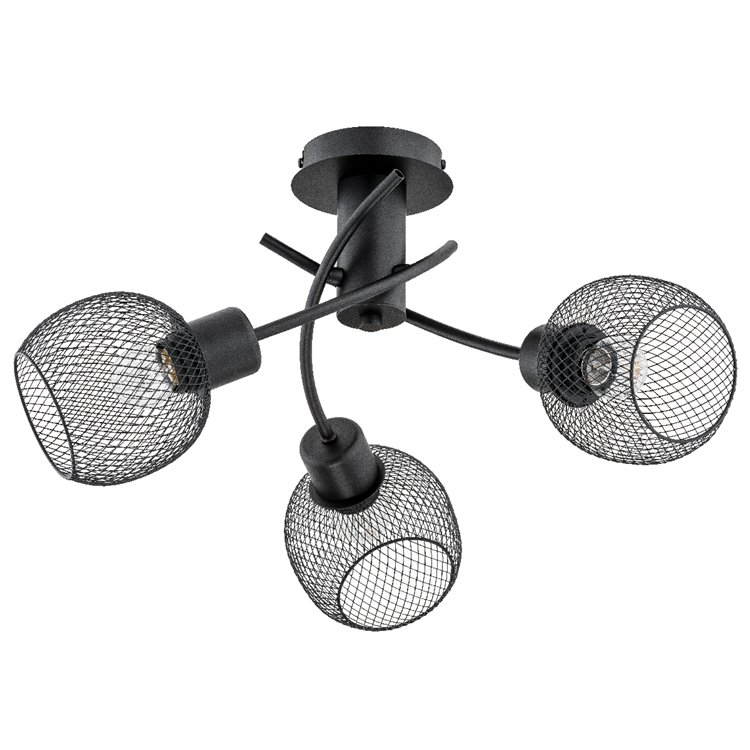 WATSA CZARNA 3xE27 Alfa Lampa Sufitowa