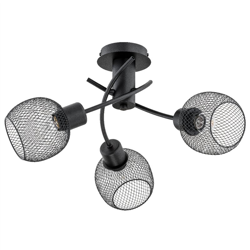 WATSA CZARNA 3xE27 Alfa Lampa Sufitowa WATSA CZARNA 3xE27 Alfa Lampa Sufitowa