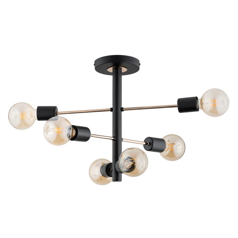 BRISK PRO CZARNO-ZŁOTA 6xE27 Alfa Lampa Sufitowa BRISK PRO CZARNO-ZŁOTA 6xE27 Alfa Lampa Sufitowa