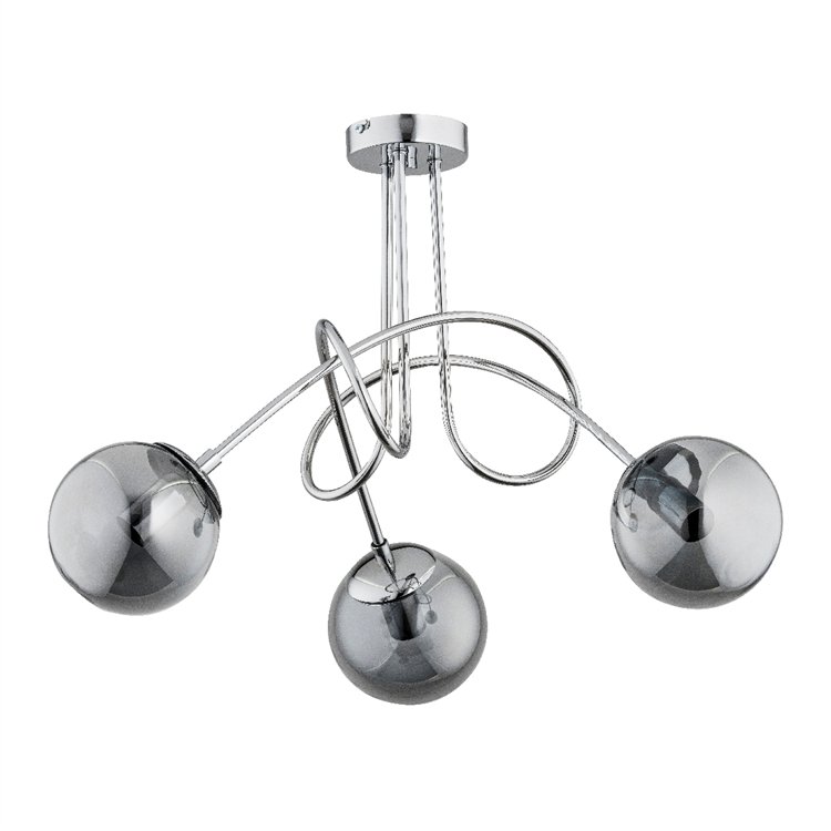 TANGO GLASS CHROM 3xE14 Alfa Lampa Sufitowa