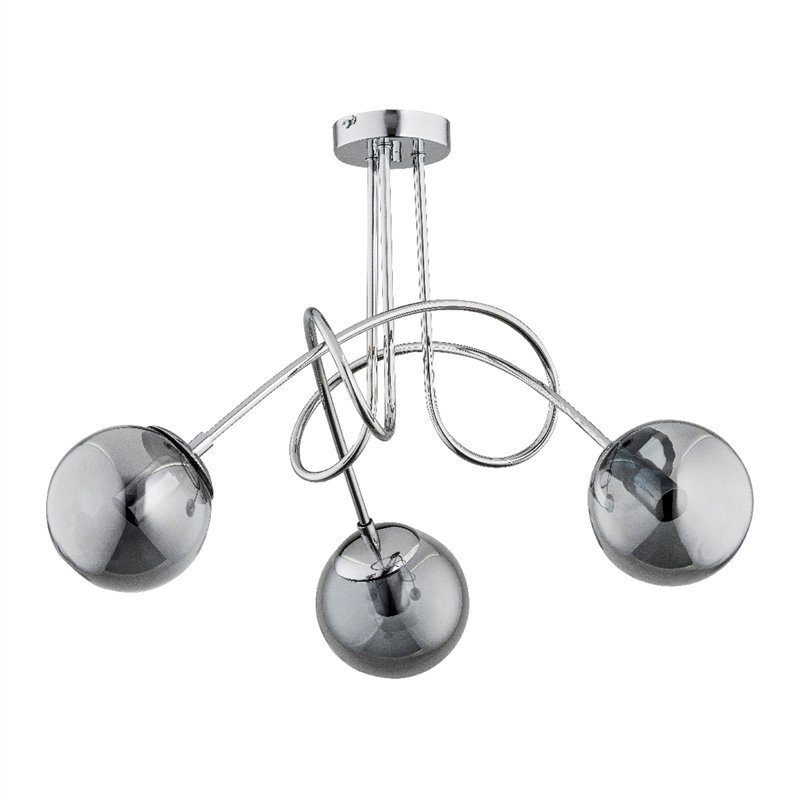 TANGO GLASS CHROM 3xE14 Alfa Lampa Sufitowa TANGO GLASS CHROM 3xE14 Alfa Lampa Sufitowa