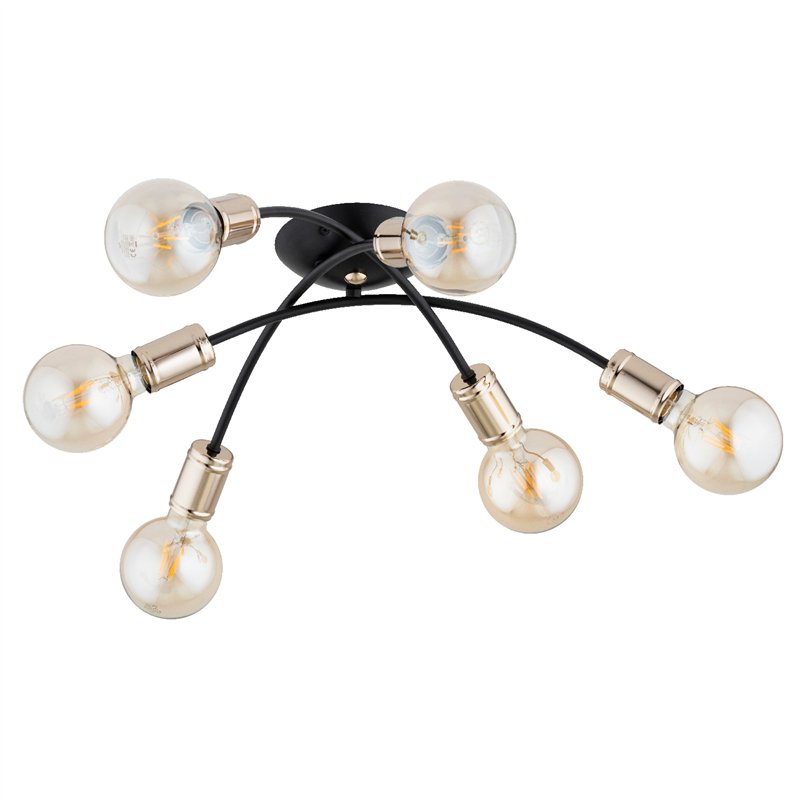 SEDNA CZARNA & ZŁOTA 6xE27 Alfa Lampa Sufitowa SEDNA CZARNA & ZŁOTA 6xE27 Alfa Lampa Sufitowa