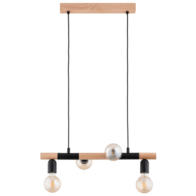 LIDO DREWNIANA 4xE27 Alfa Lampa Wisząca 63327