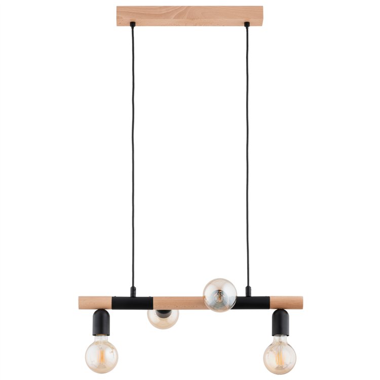 LIDO DREWNIANA 4xE27 Alfa Lampa Wisząca
