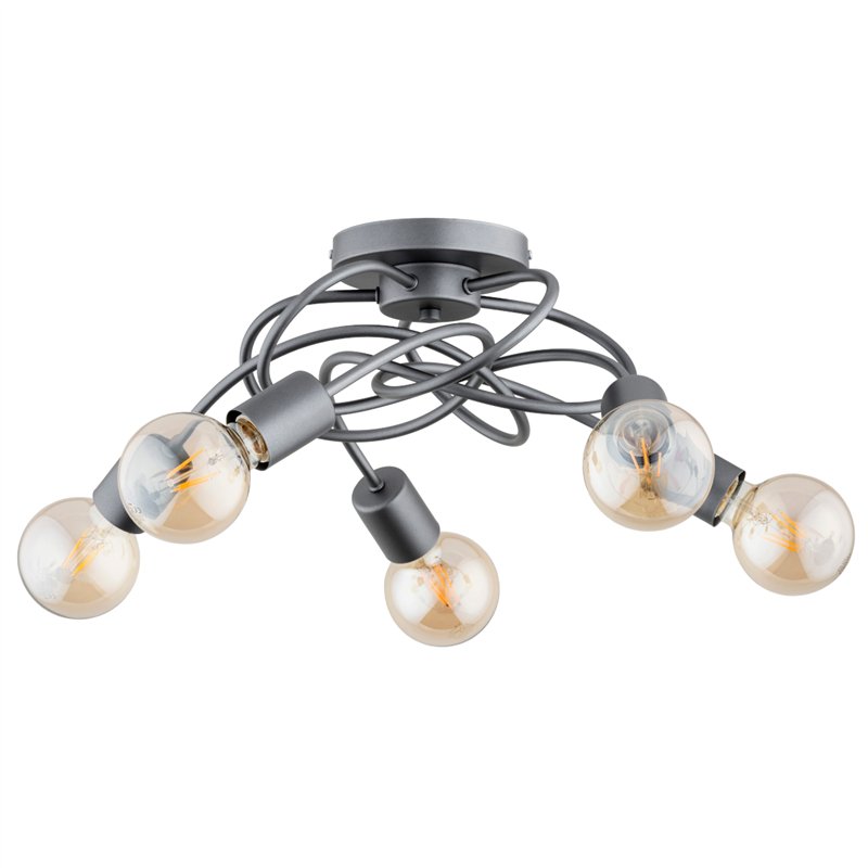 MAXIS SREBRNA 5xE27 Alfa Lampa Sufitowa MAXIS SREBRNA 5xE27 Alfa Lampa Sufitowa